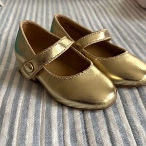 J. Crew Shiny Gold Toddler Mary Jane Shoes